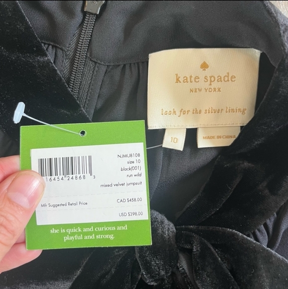BNWT Kate Spade mixed velvet jumpsuit - Picture 4 of 12